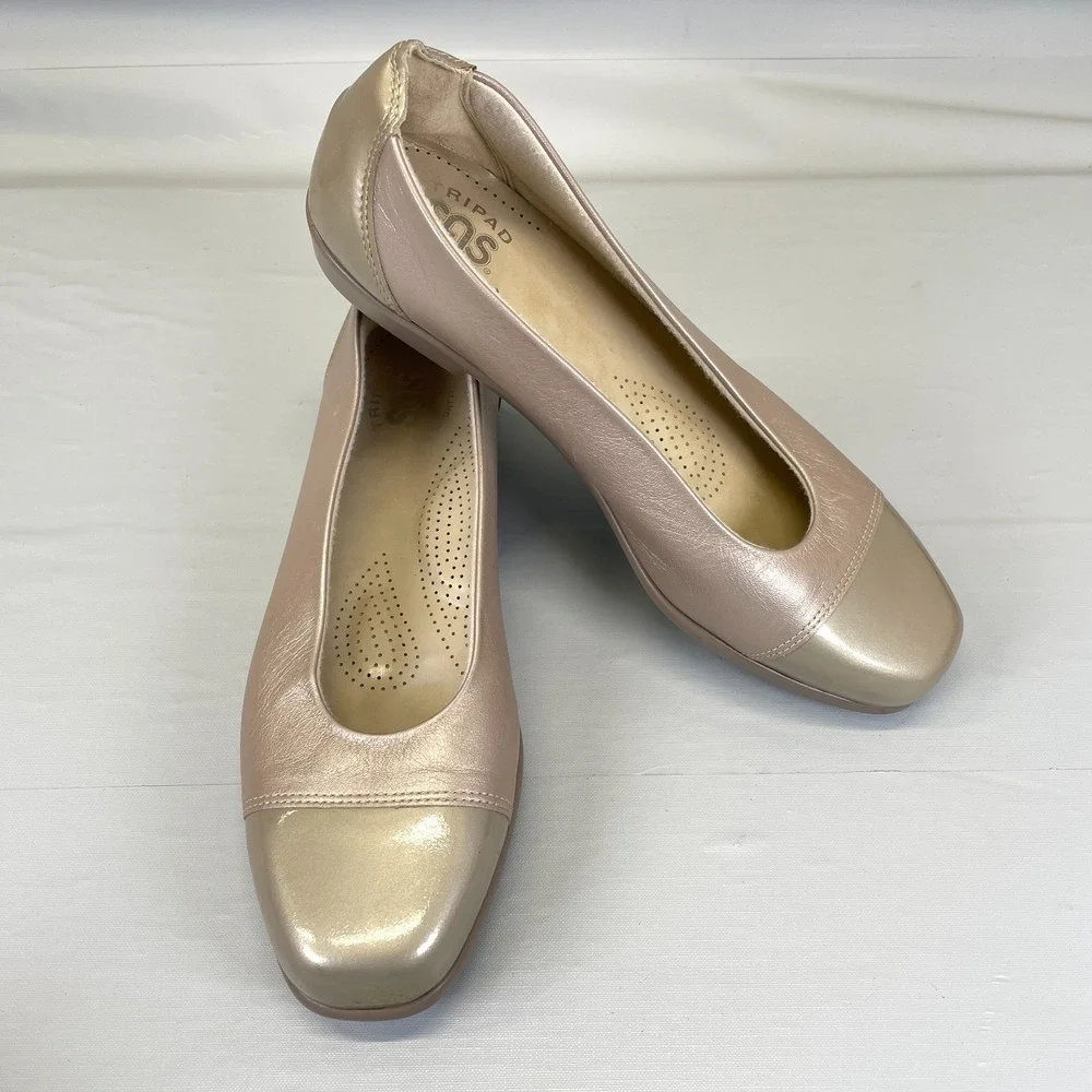 SAS Coco Ballet Flats Womens Size 8 N Beige Blush Leather Slip On Comfort Shoes